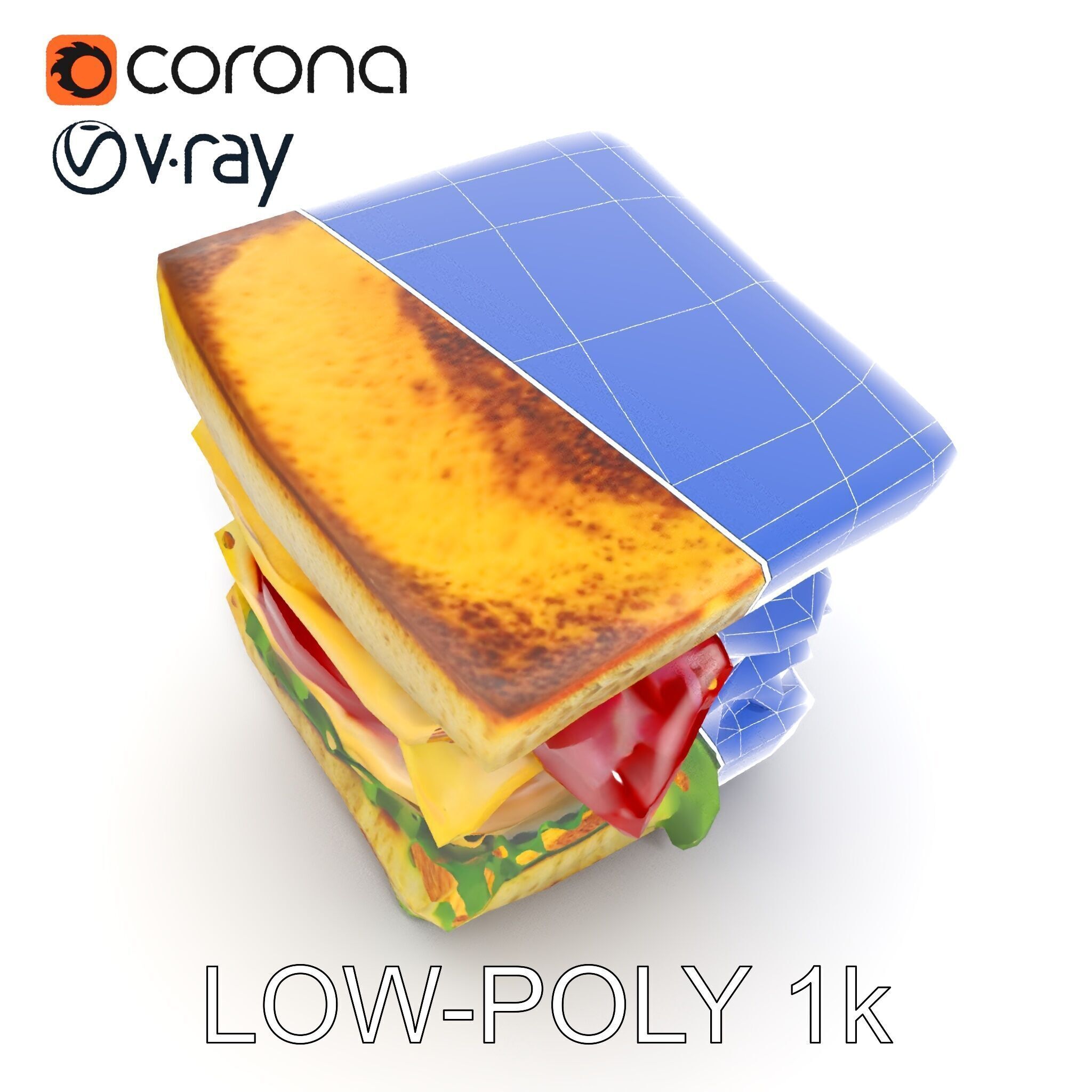 Club Sandwich D Model Pack Low-poly 3D model_19