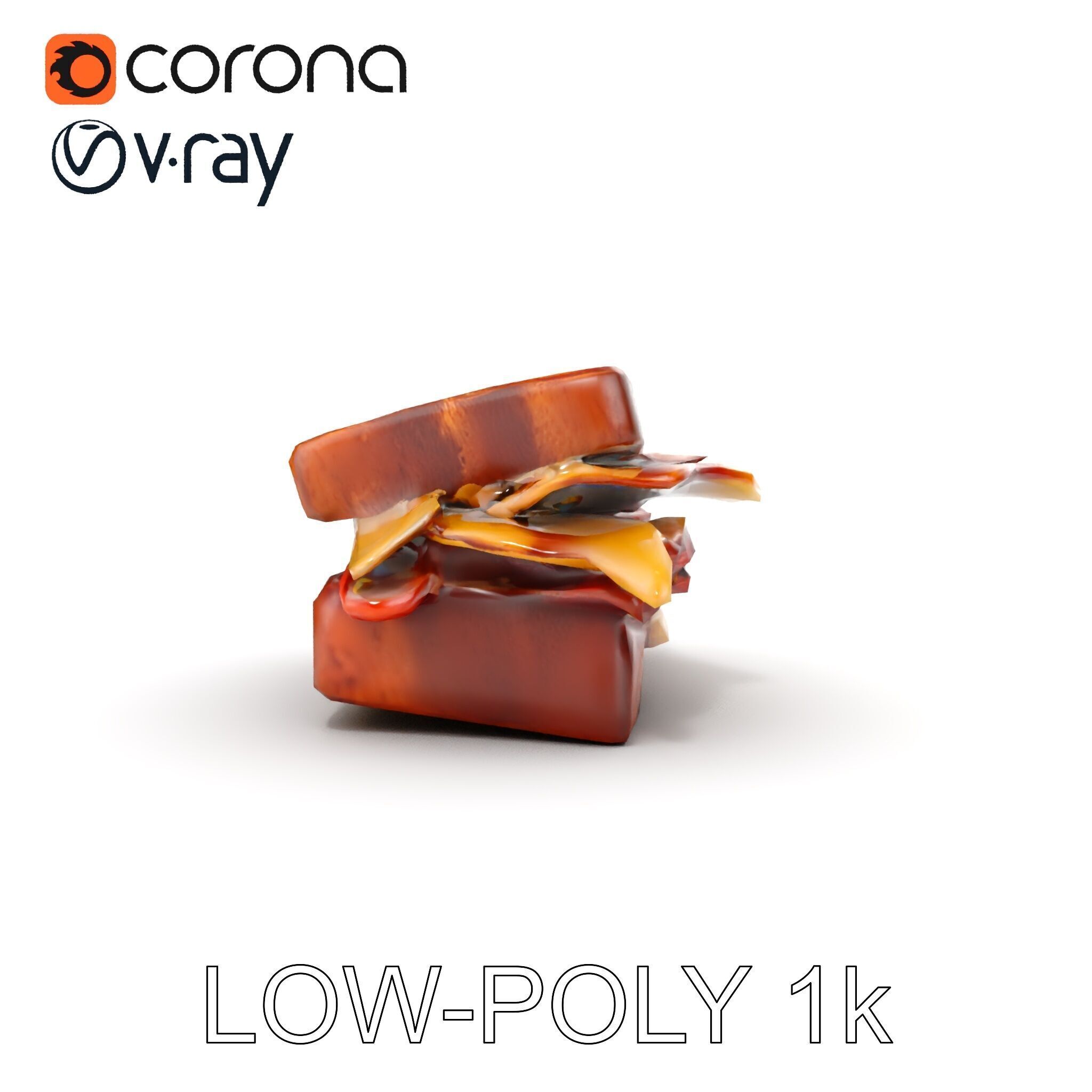 Deluxe Sandwich D Model Pack Low-poly 3D model_7