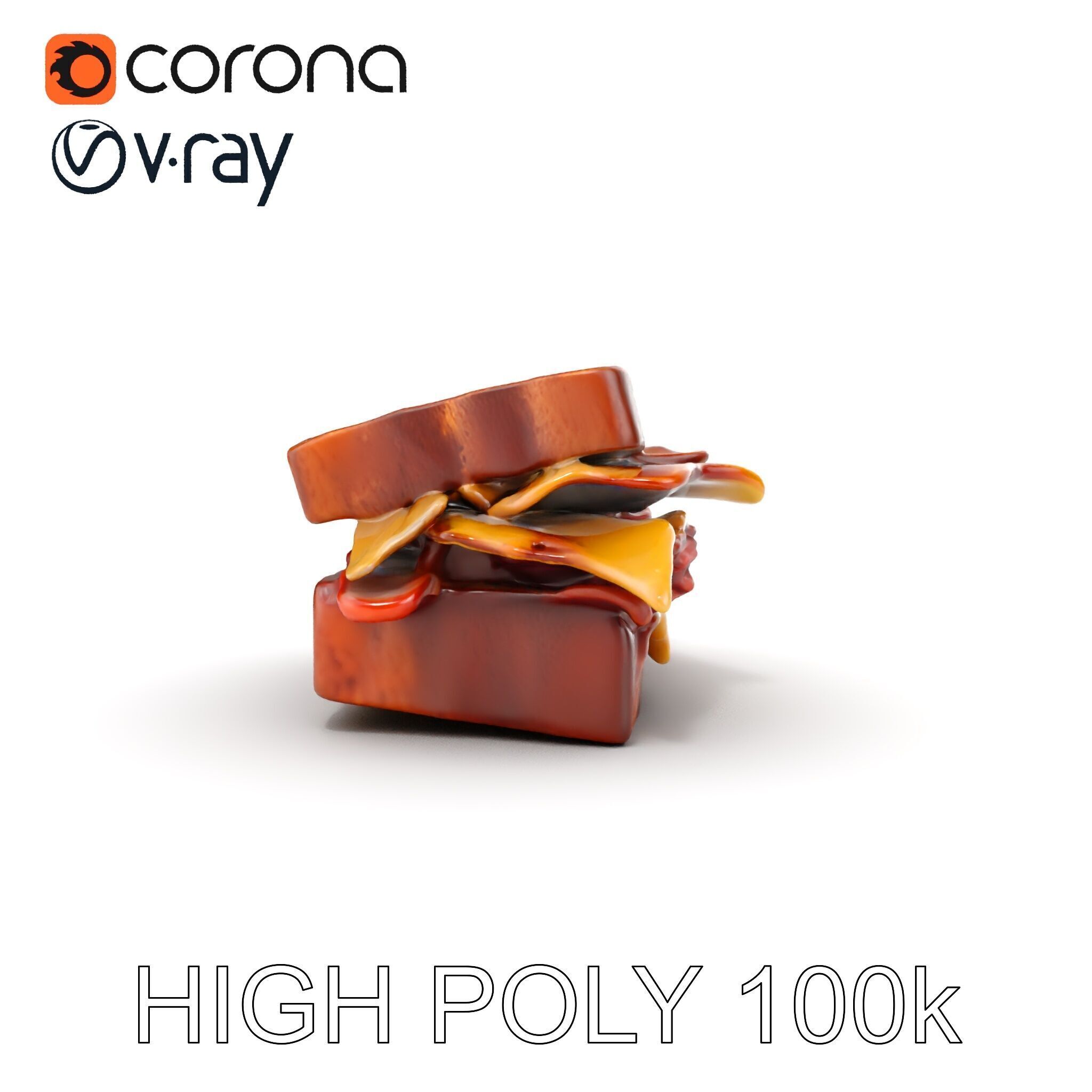 Deluxe Sandwich D Model Pack Low-poly 3D model_26