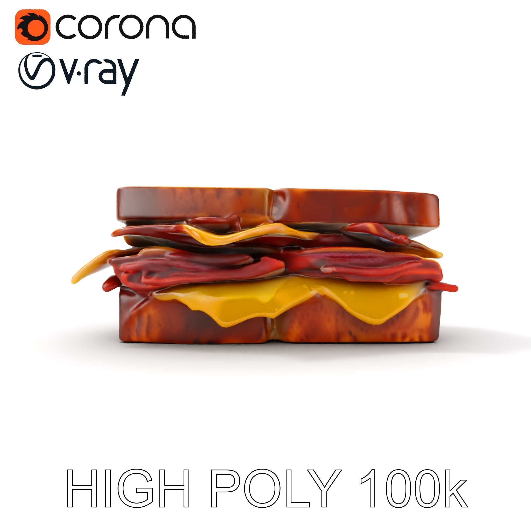 Deluxe Sandwich D Model Pack Low-poly 3D model_21
