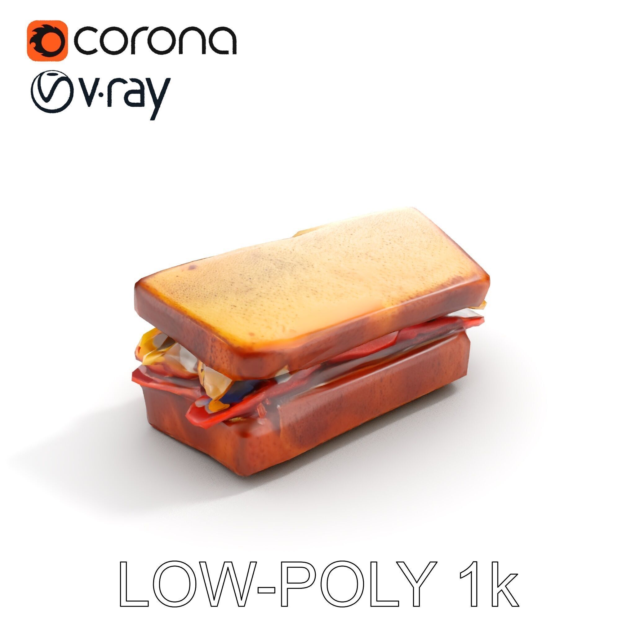 Deluxe Sandwich D Model Pack Low-poly 3D model_17