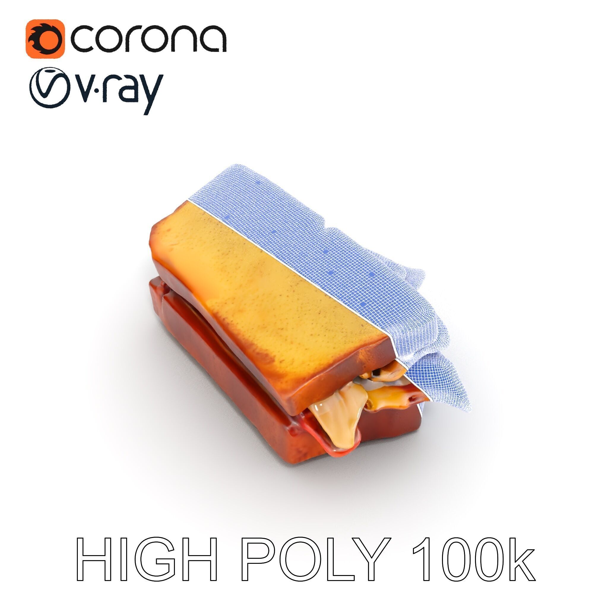 Deluxe Sandwich D Model Pack Low-poly 3D model_29