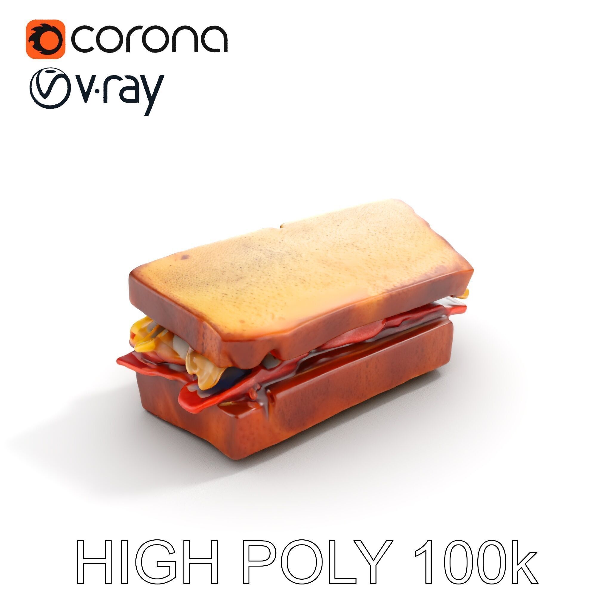Deluxe Sandwich D Model Pack Low-poly 3D model_10