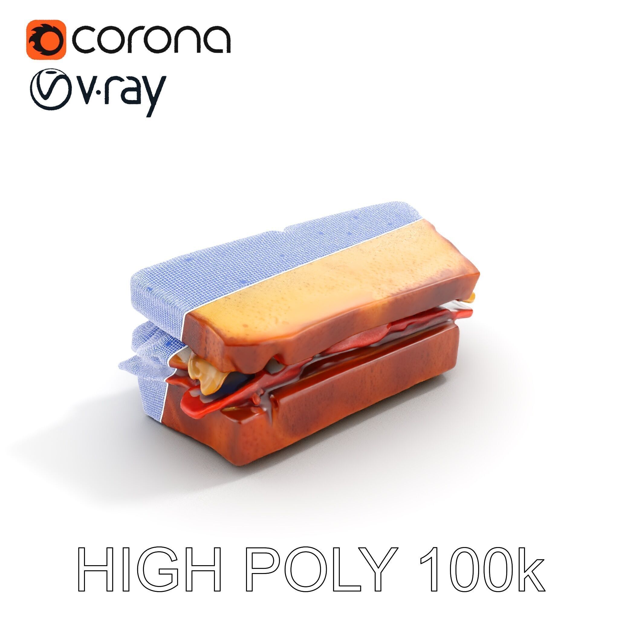 Deluxe Sandwich D Model Pack Low-poly 3D model_13