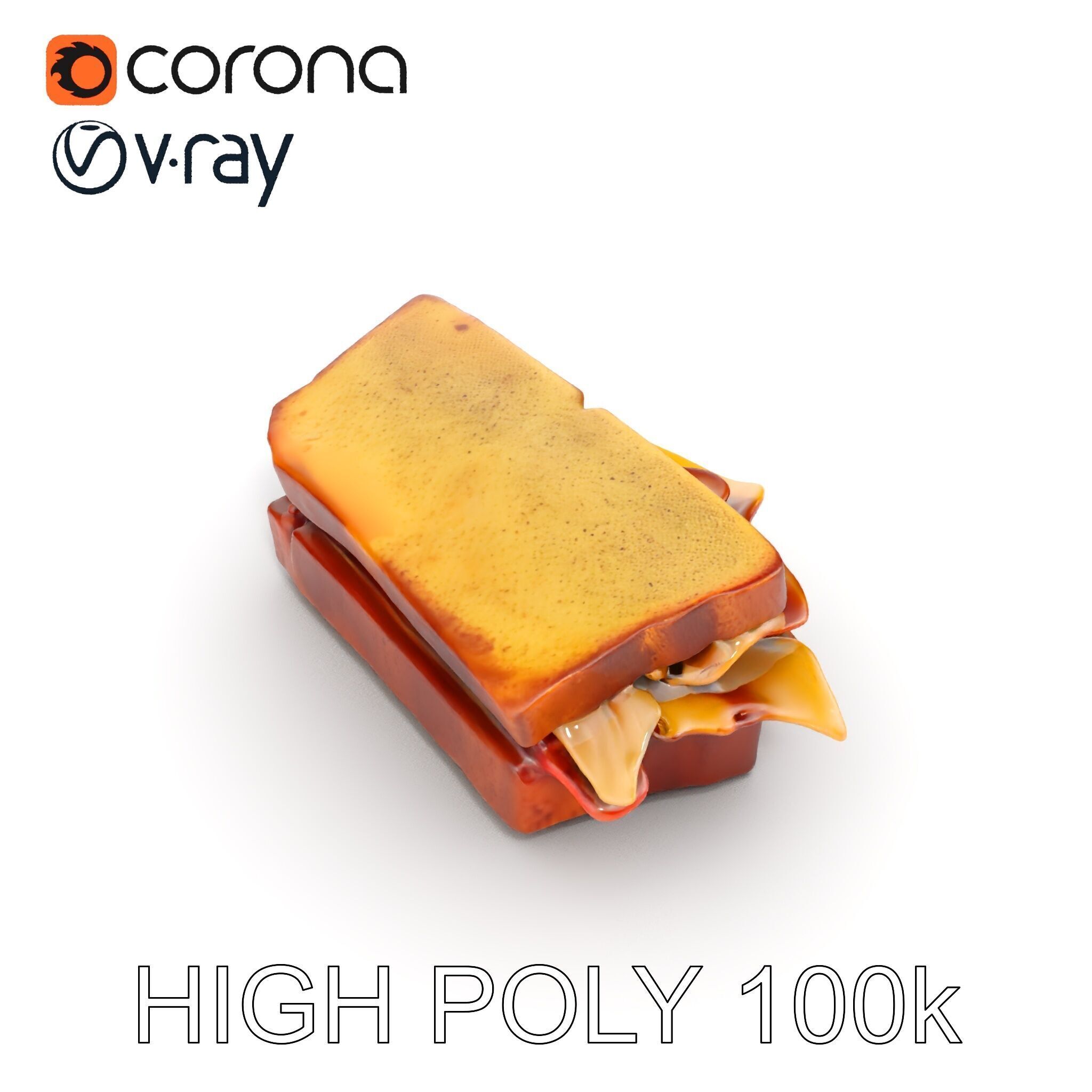 Deluxe Sandwich D Model Pack Low-poly 3D model_18