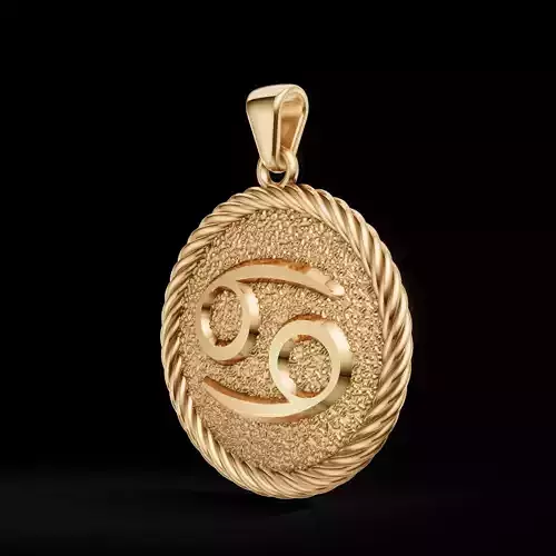 Cancer Zodiac Pendant  Double-Sided 3D Jewelry Model 3D print model