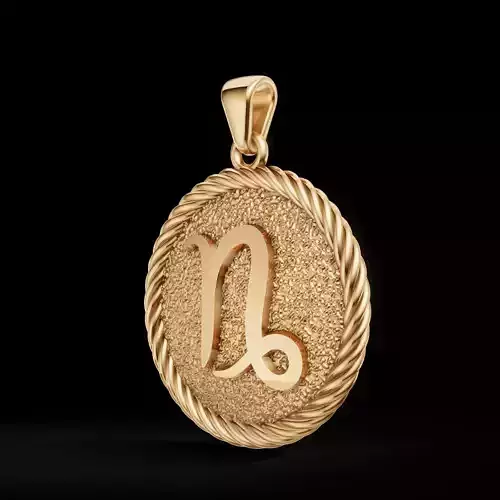 Capricorn Zodiac Pendant  Double-Sided 3D Jewelry Model 3D print model