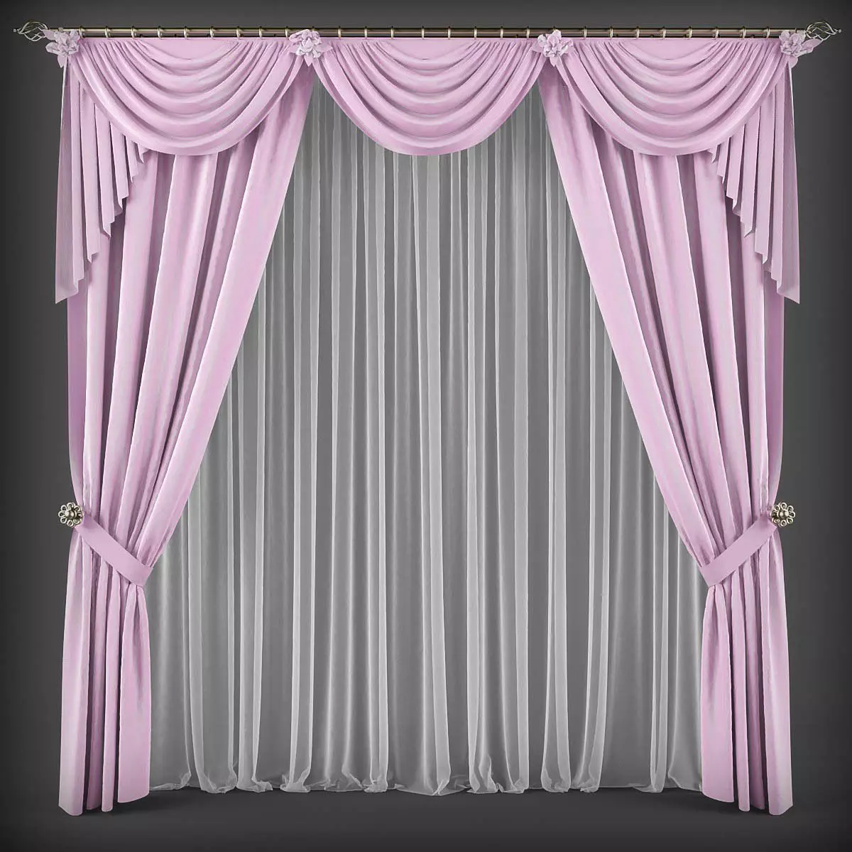 Curtain 3D model 176 Low-poly 3D model_0