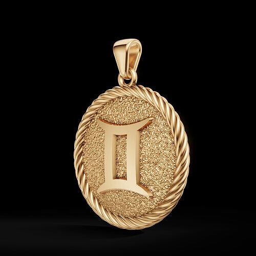 Gemini Zodiac Pendant  Double-Sided 3D Jewelry Model 3D print model