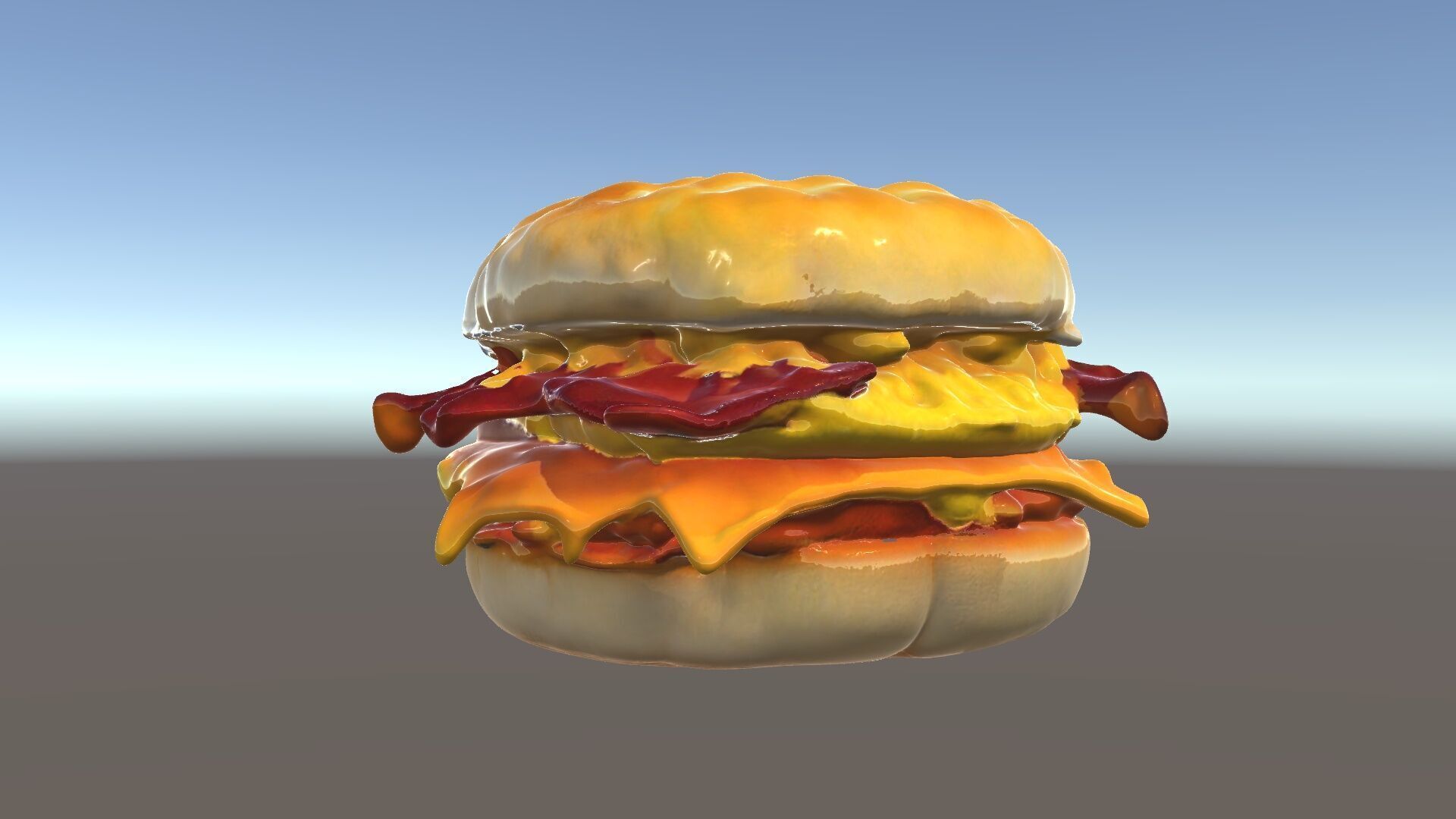 Breakfast Sandwich Model Pack with Bacon Egg and Cheese Low-poly 3D model_5