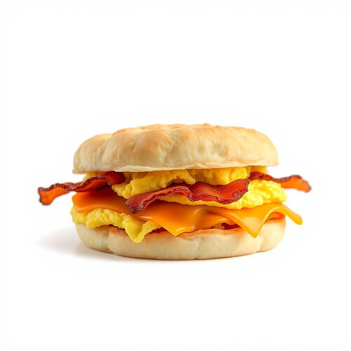 Breakfast Sandwich Model Pack with Bacon Egg and Cheese Low-poly 3D model 2