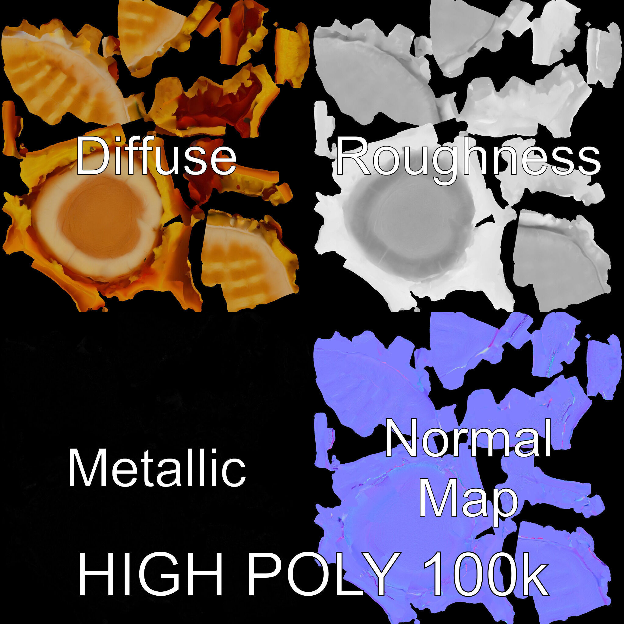 Breakfast Sandwich Model Pack with Bacon Egg and Cheese Low-poly 3D model_3