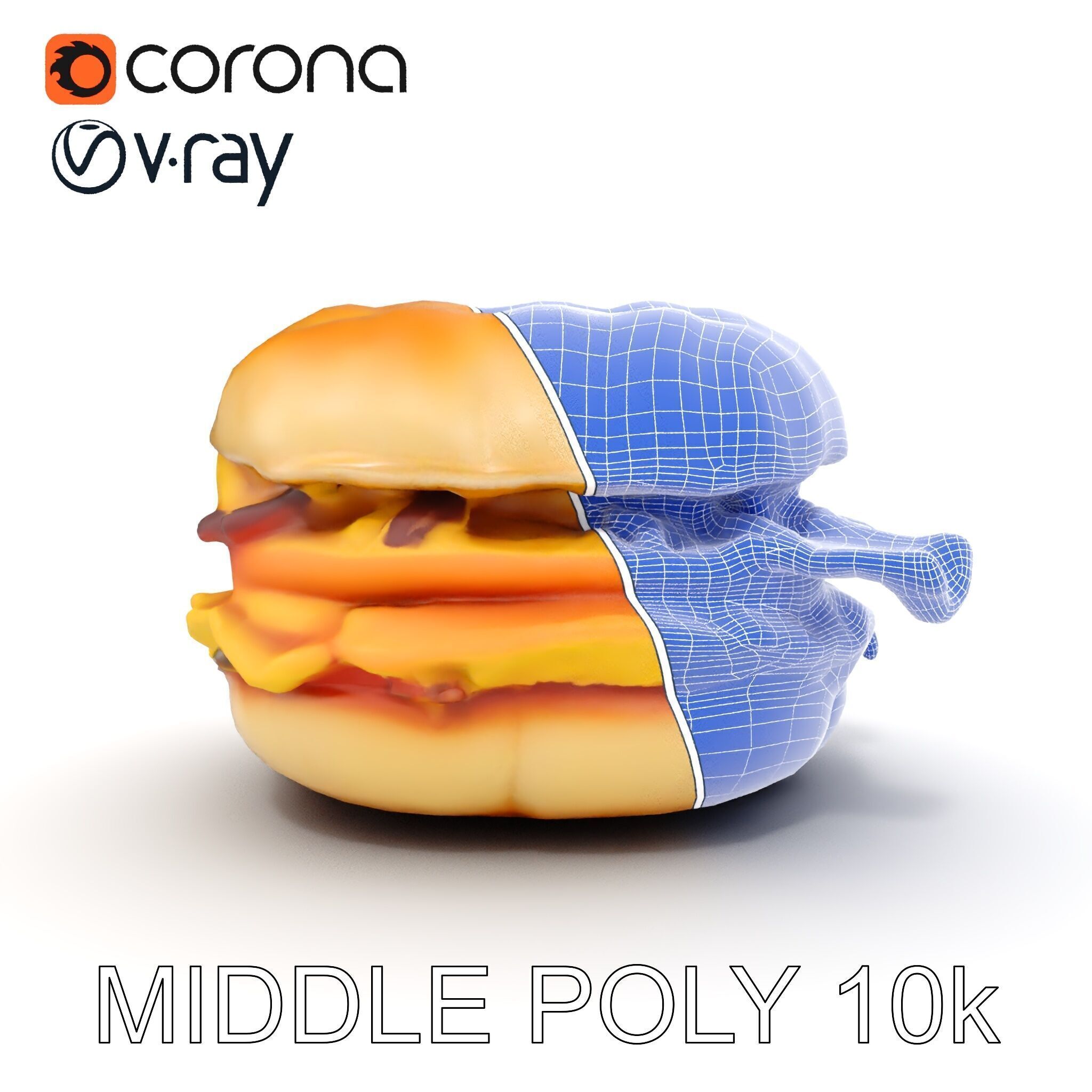 Breakfast Sandwich Model Pack with Bacon Egg and Cheese Low-poly 3D model_27
