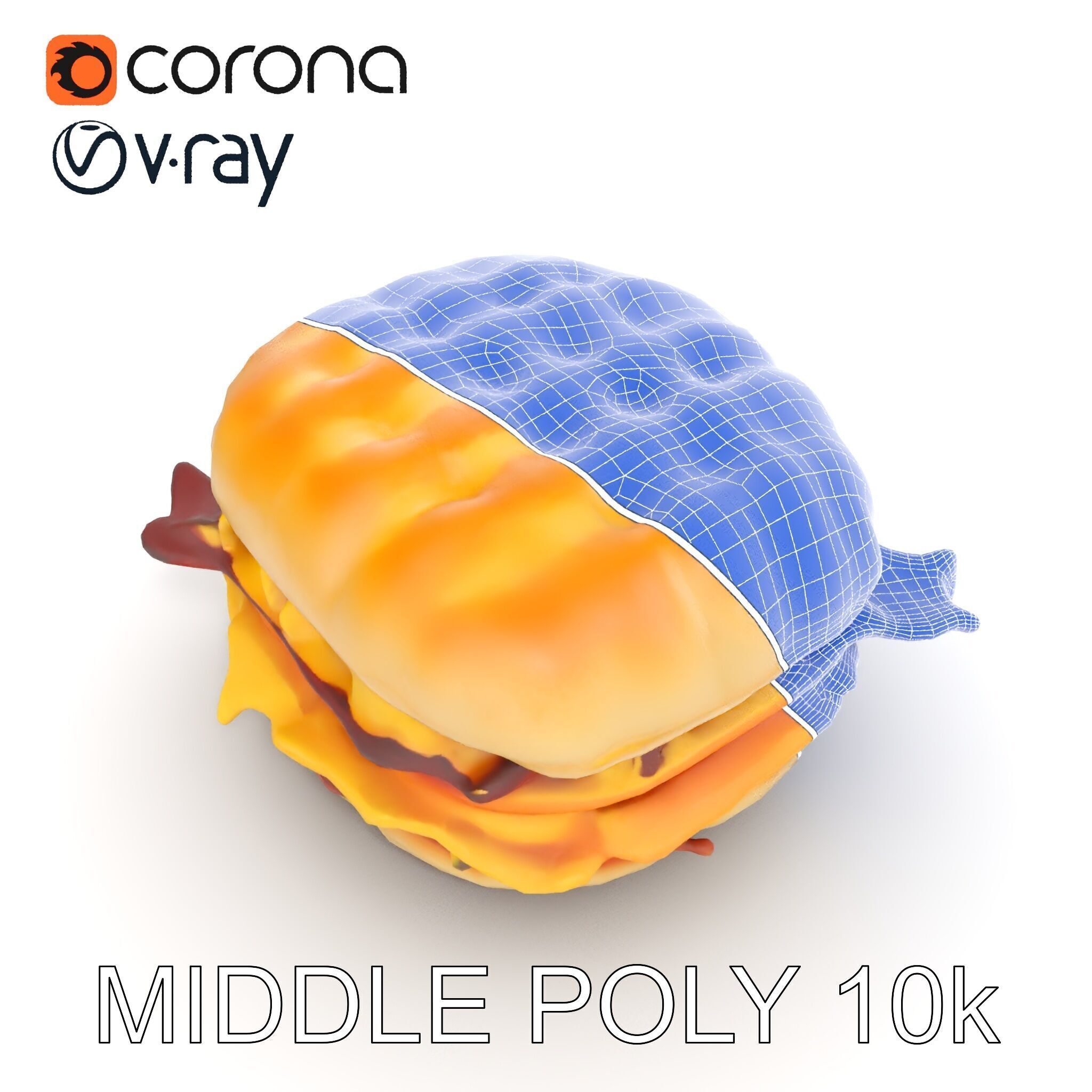 Breakfast Sandwich Model Pack with Bacon Egg and Cheese Low-poly 3D model_22