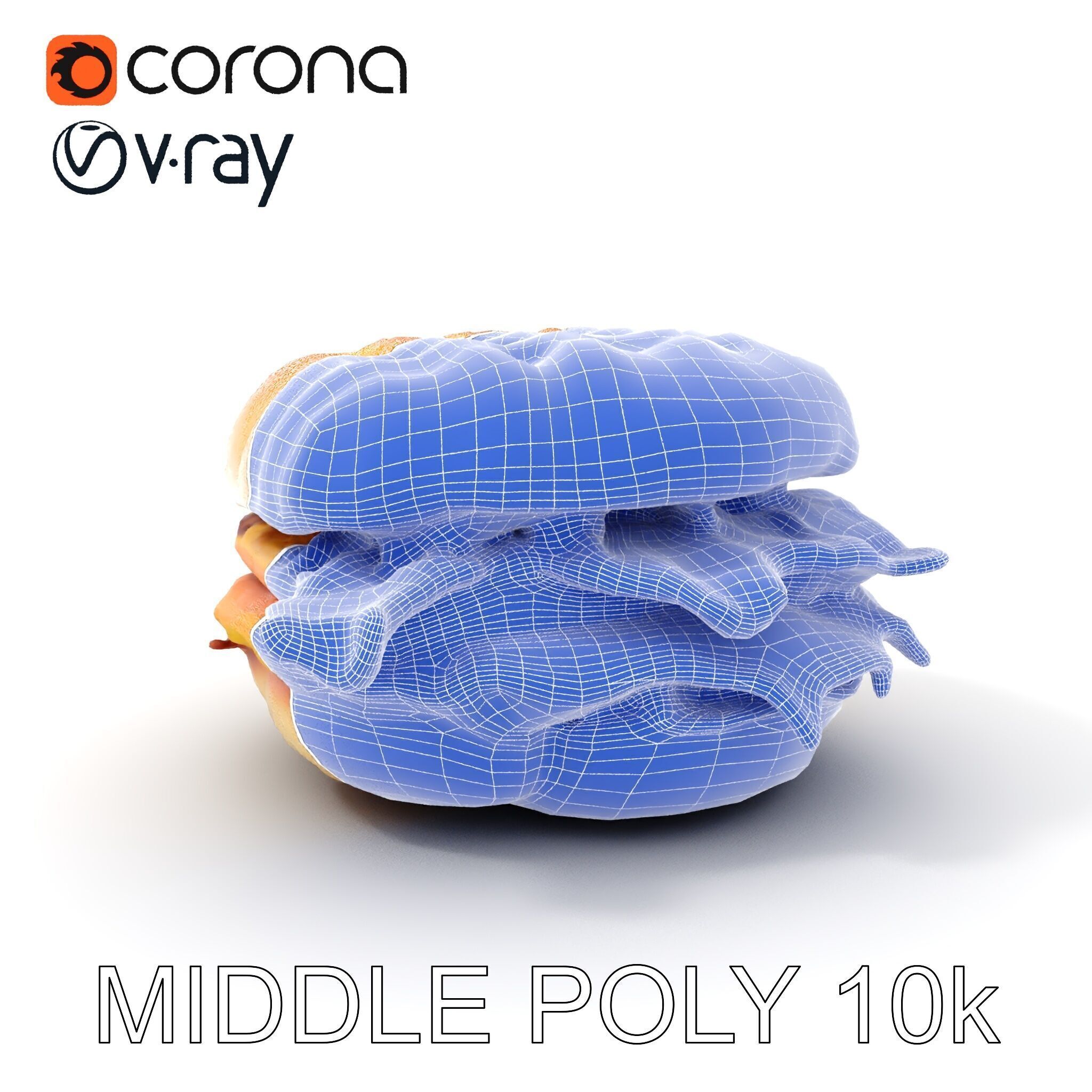 Breakfast Sandwich Model Pack with Bacon Egg and Cheese Low-poly 3D model_30