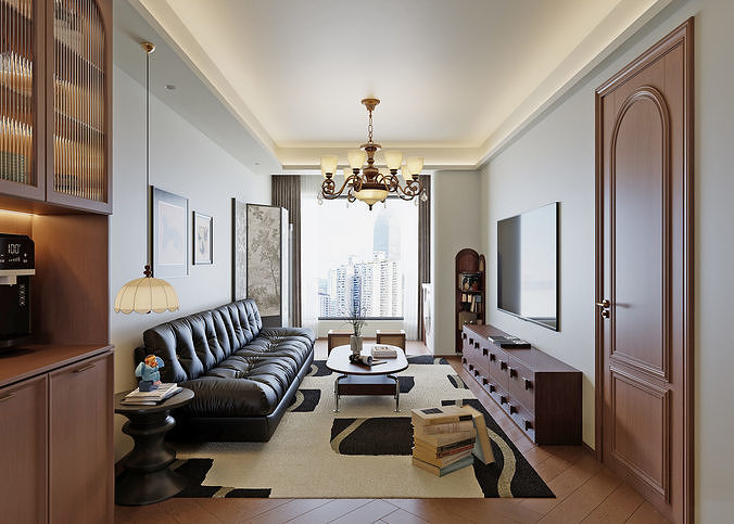 Modern Oriental Apartment Interior with Vintage Decor 377 3D model