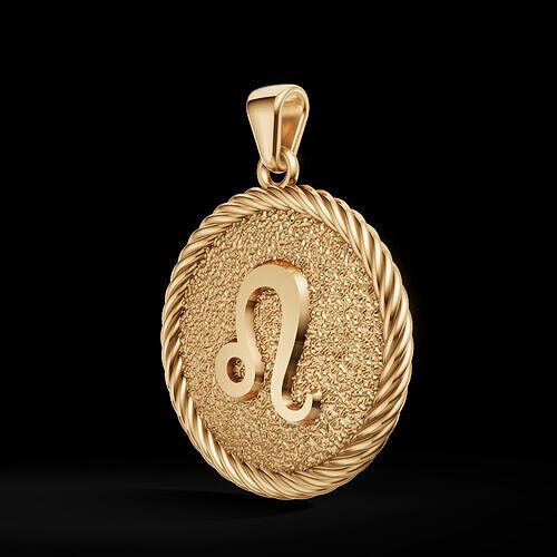 Leo Zodiac Pendant  Double-Sided 3D Jewelry Model 3D print model