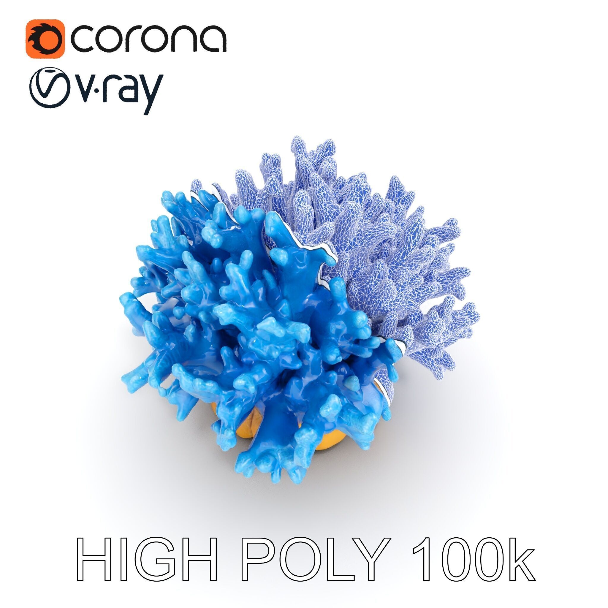 Blue Coral Reef Model Pack Low-poly 3D model_31