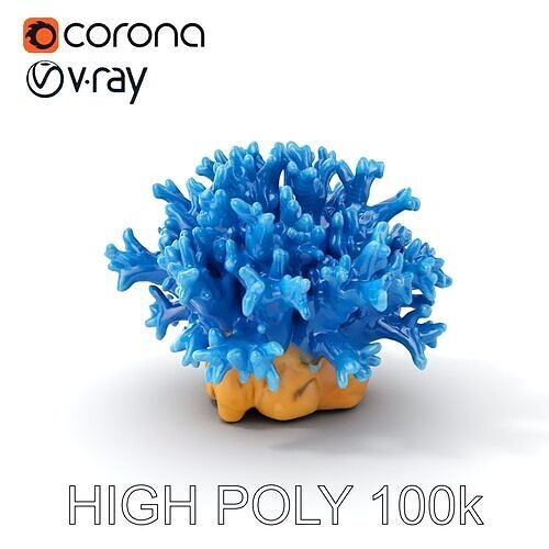 Blue Coral Reef Model Pack Low-poly 3D model