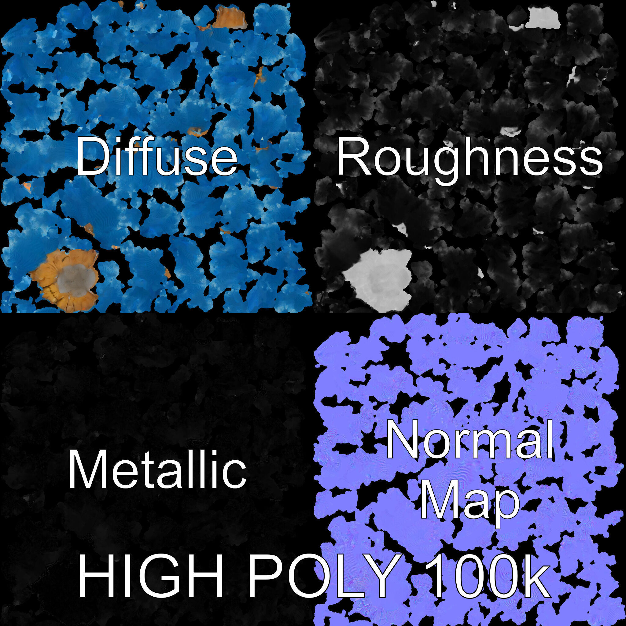 Blue Coral Reef Model Pack Low-poly 3D model_3