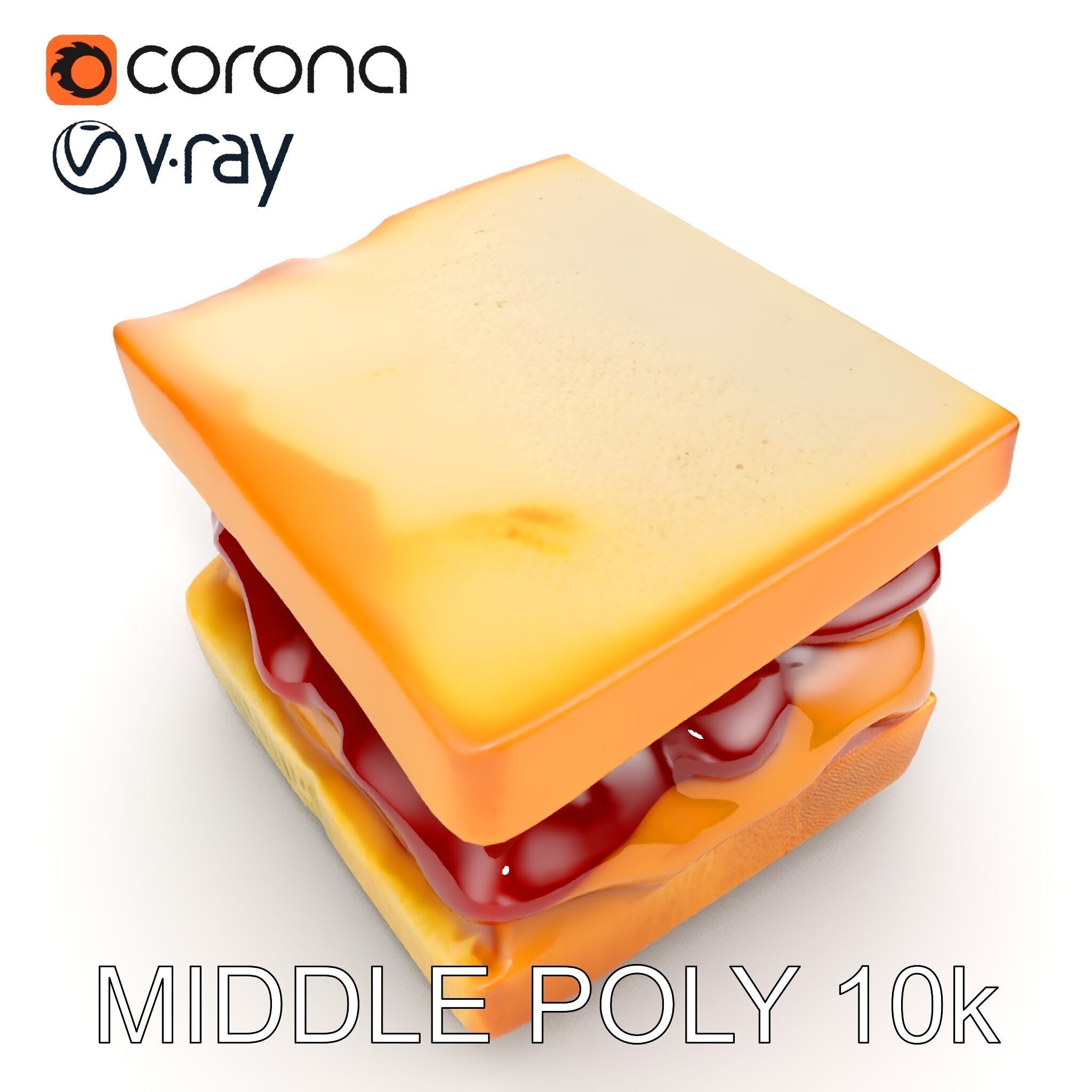 Peanut Butter Jelly Sandwich D Model Pack Low-poly 3D model_19