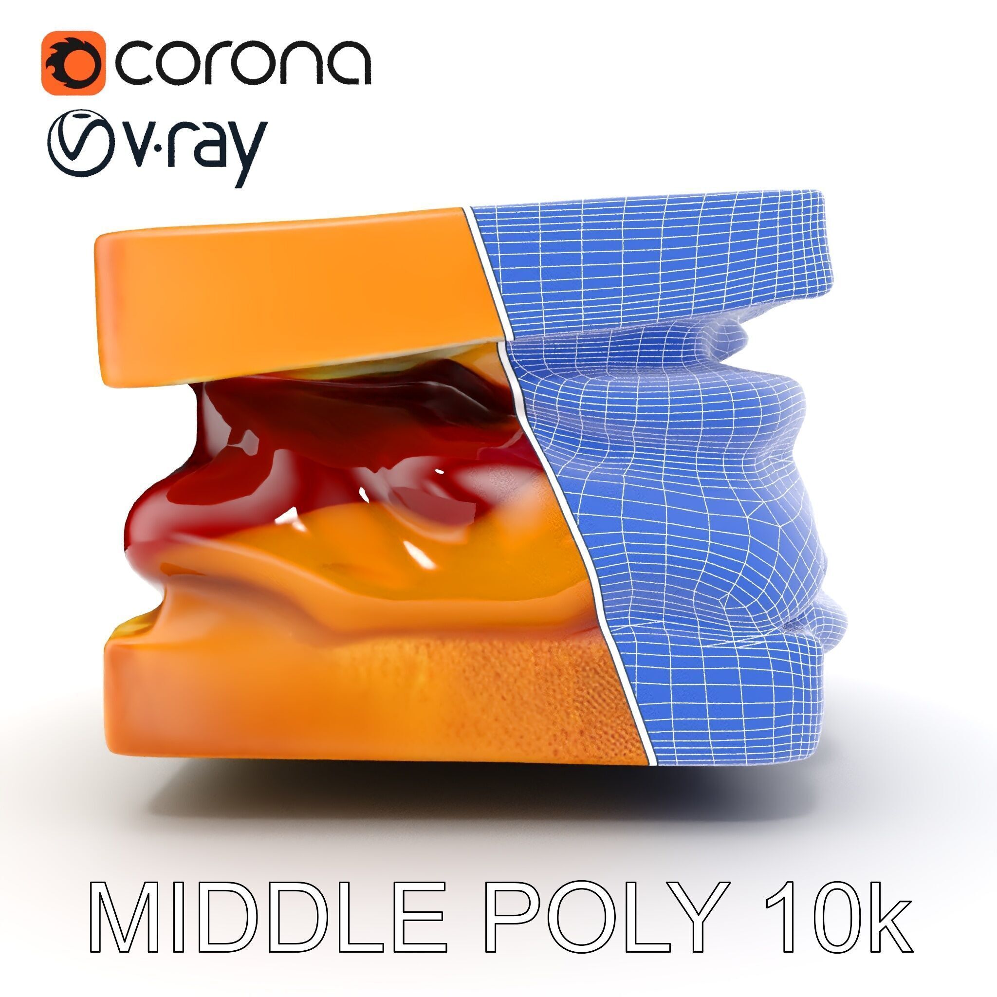 Peanut Butter Jelly Sandwich D Model Pack Low-poly 3D model_30