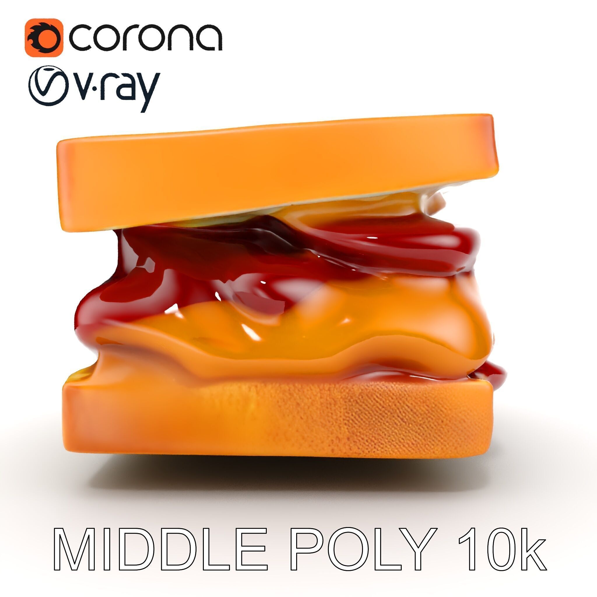 Peanut Butter Jelly Sandwich D Model Pack Low-poly 3D model_11