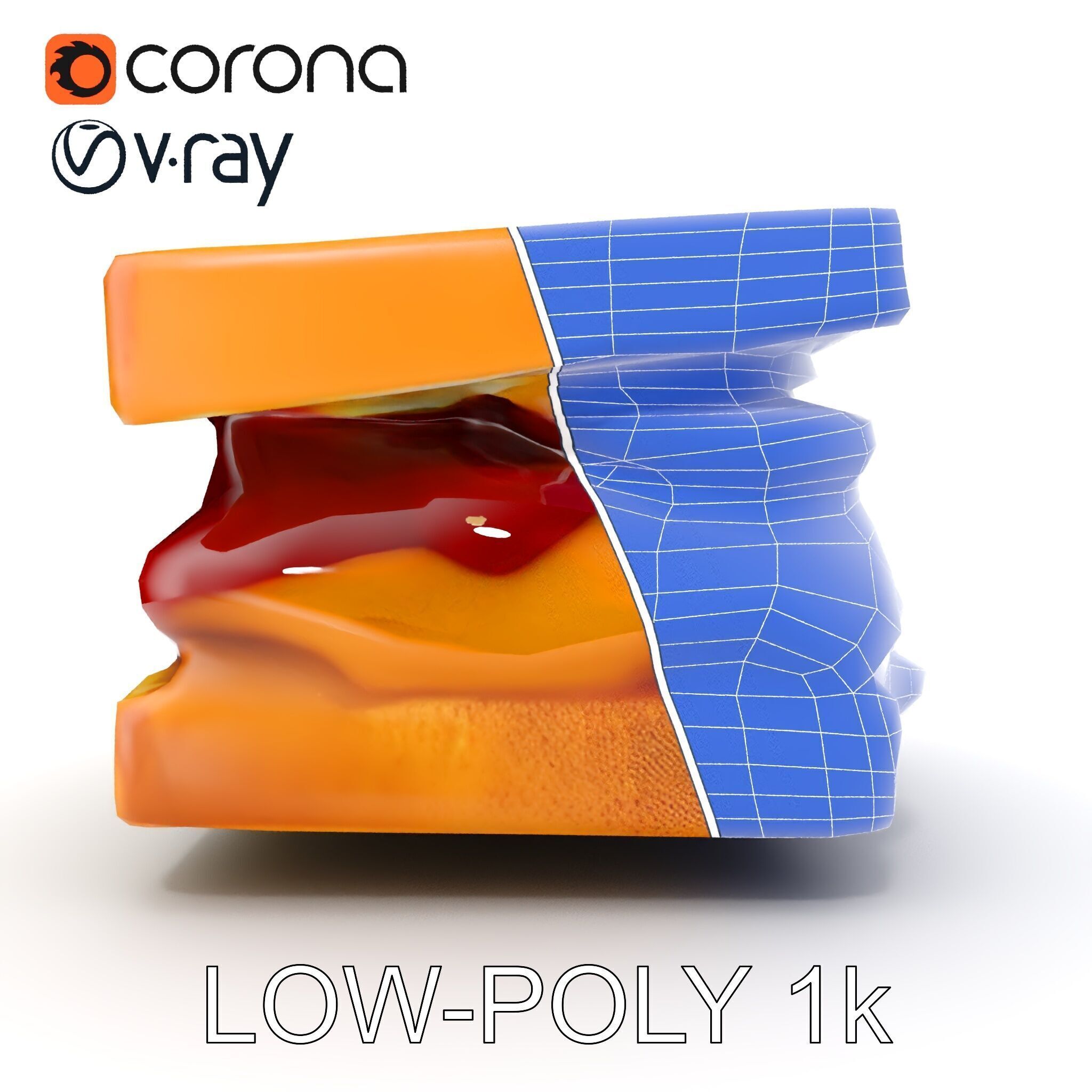 Peanut Butter Jelly Sandwich D Model Pack Low-poly 3D model_31