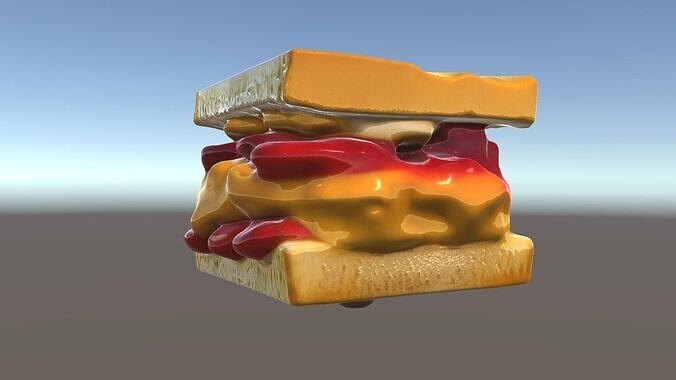 Peanut Butter Jelly Sandwich D Model Pack Low-poly 3D model 5