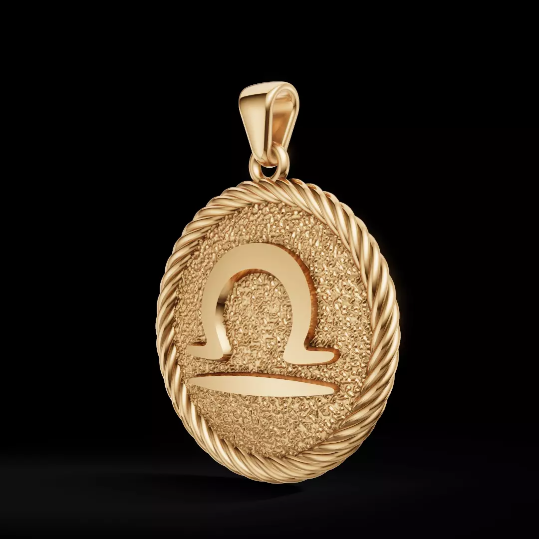 Libra Zodiac Pendant Double-Sided 3D Jewelry Model 3D print model