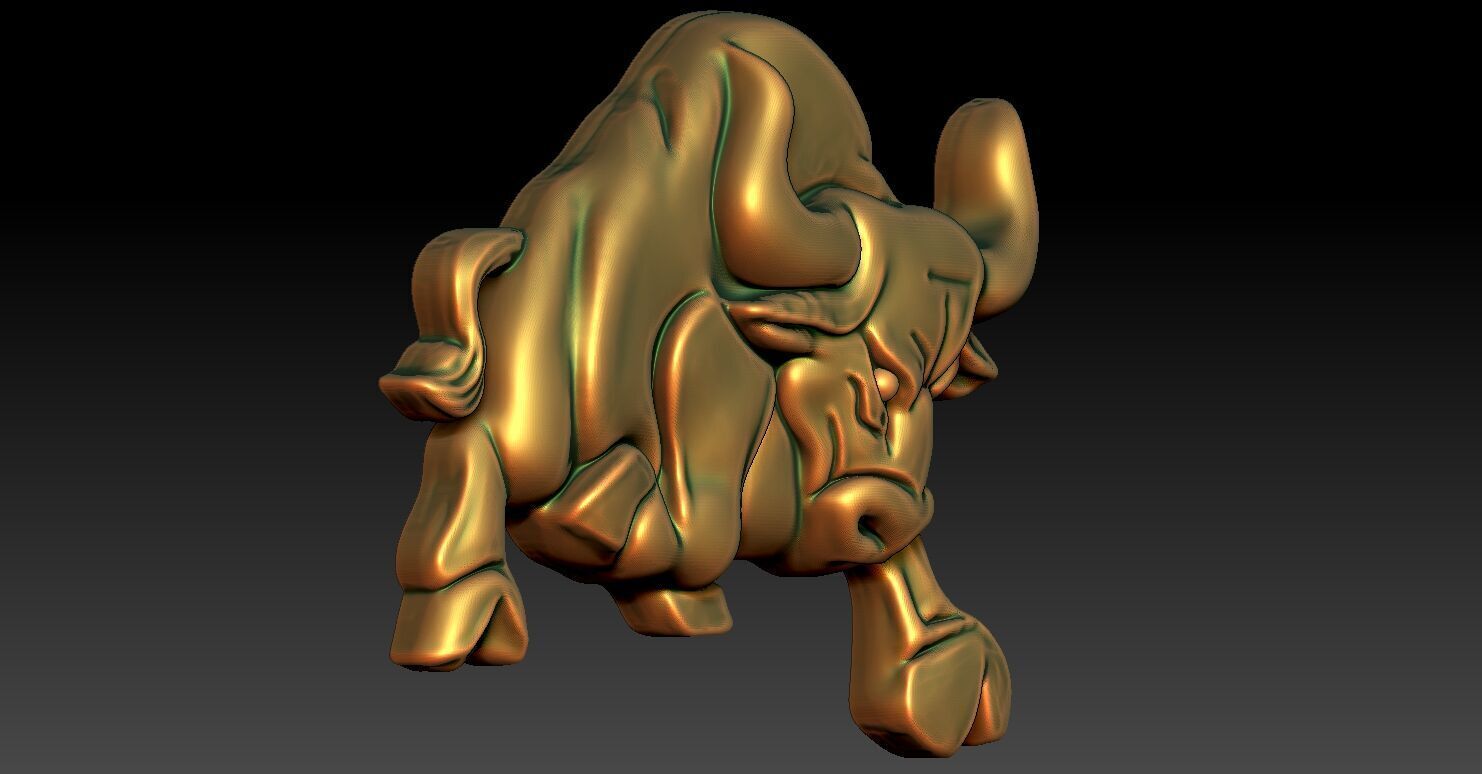 1 bull CNC Relief Model 3D print model_1