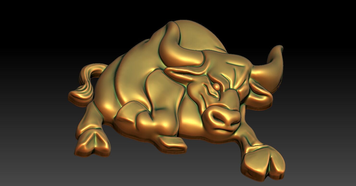 1 bull CNC Relief Model 3D print model_4