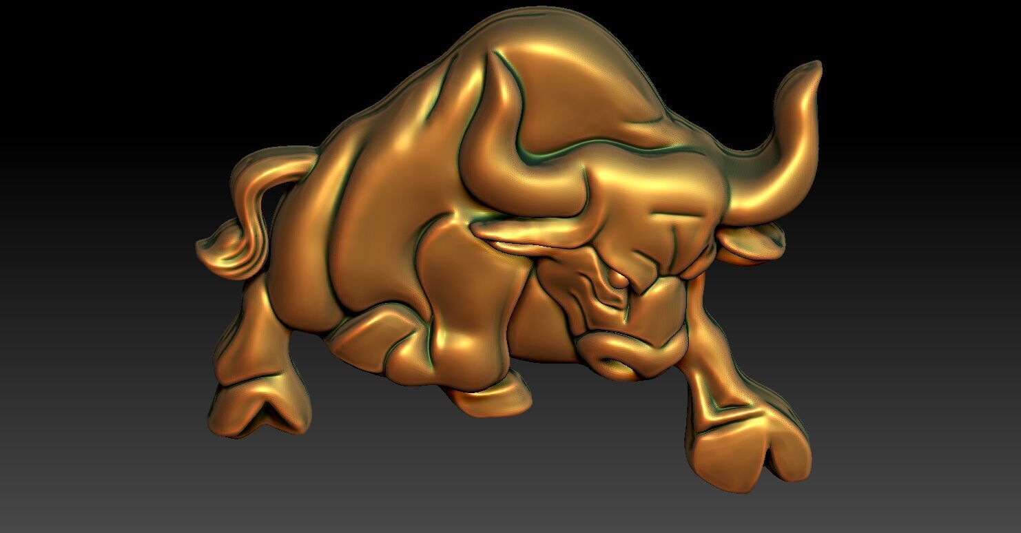 1 bull CNC Relief Model 3D print model_3