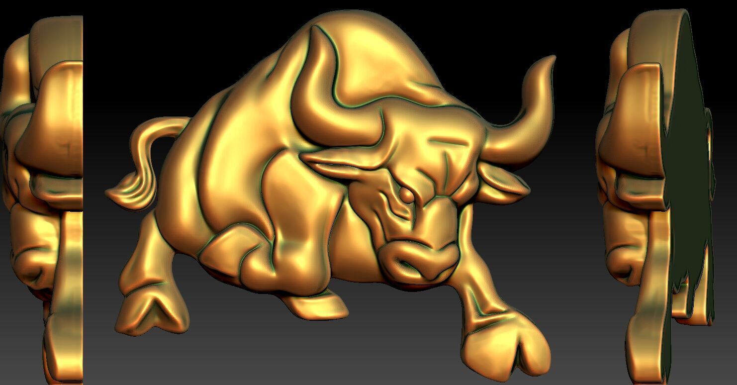 1 bull CNC Relief Model 3D print model_5