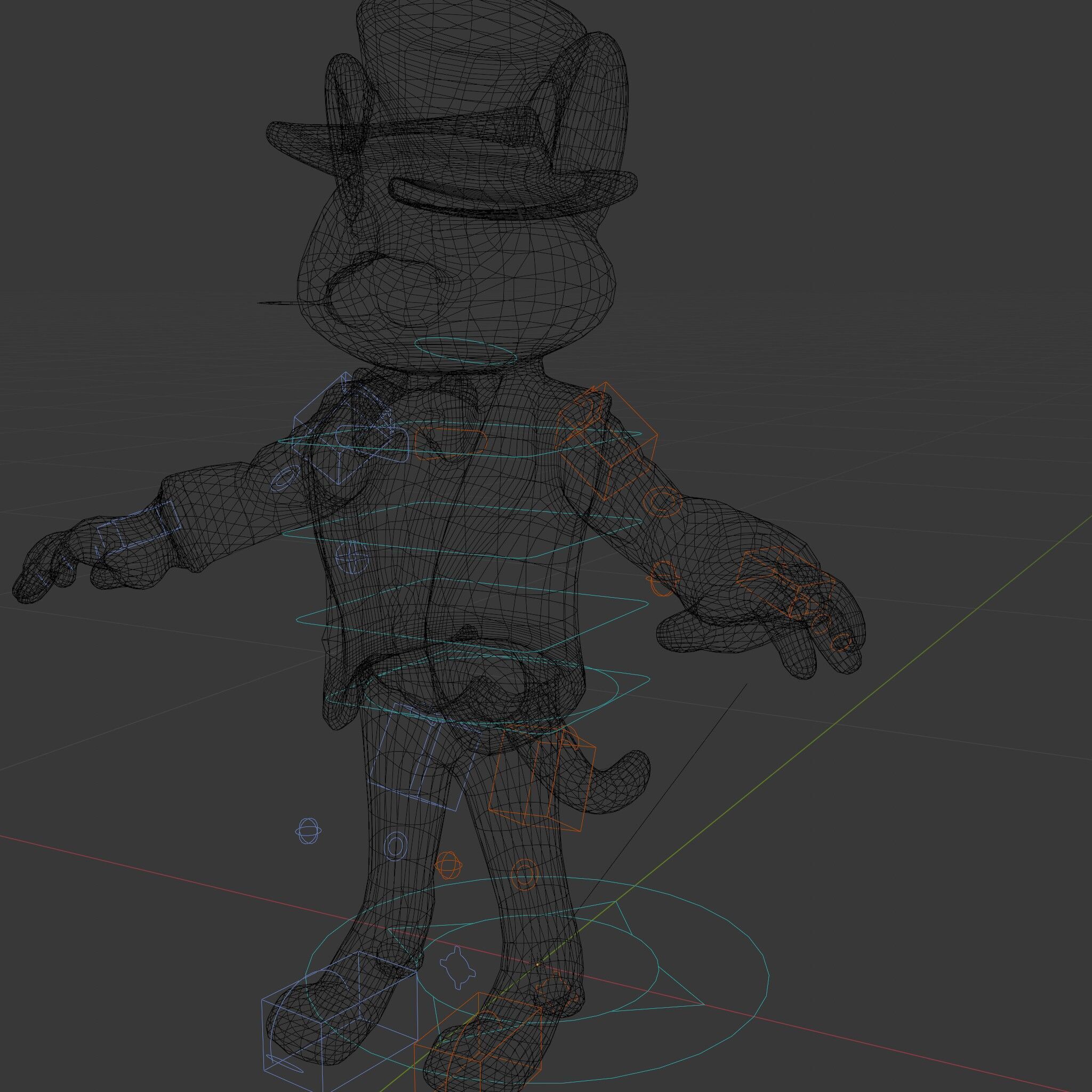 Top Hat Tuxedo Cat Character Model  Rigged and Animated Low-poly 3D model_6