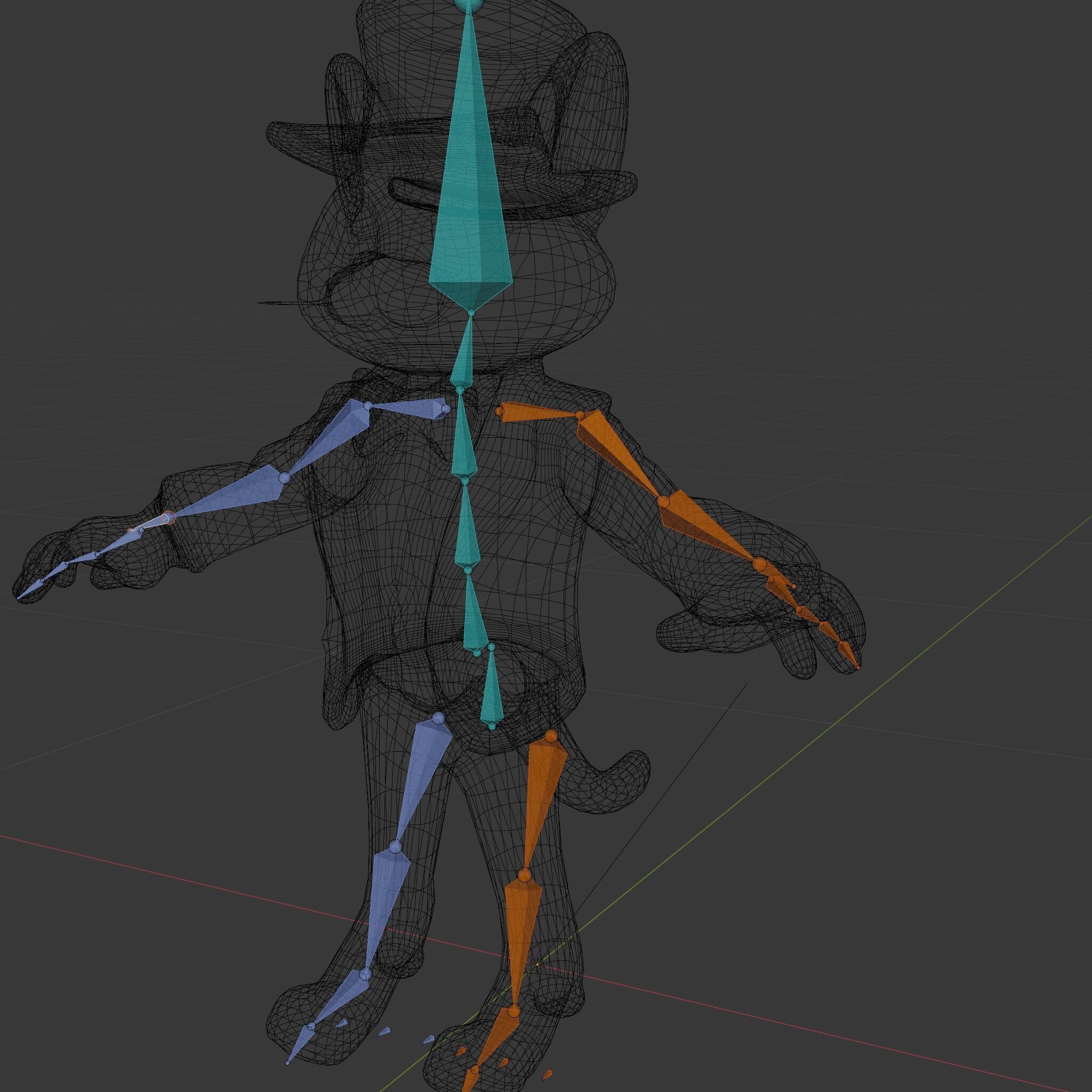 Top Hat Tuxedo Cat Character Model  Rigged and Animated Low-poly 3D model_8