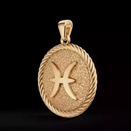 Pisces Zodiac Pendant  Double-Sided 3D Jewelry Model 3D print model