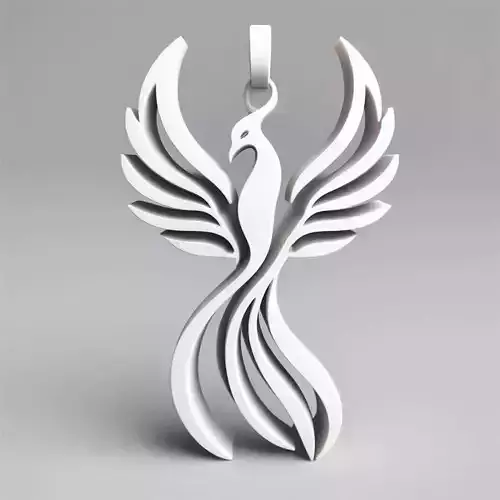 Phoenix Pendant   Minimal Flamebird Necklace