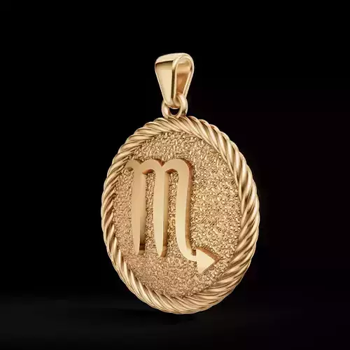 Scorpio Zodiac Pendant Double-Sided 3D Jewelry Model 3D print model
