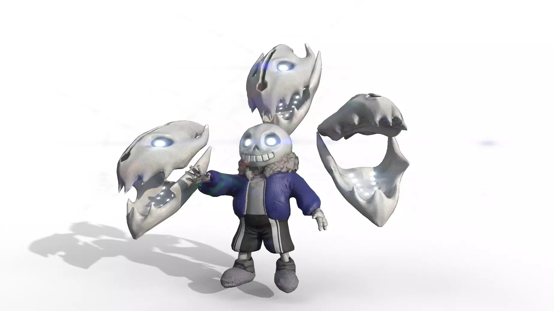 Sans01 Low-poly 3D model_0