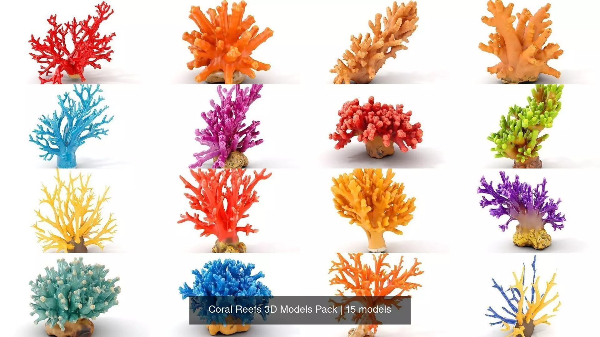 Coral Reefs 3D Models Pack 3D Model Collection_0