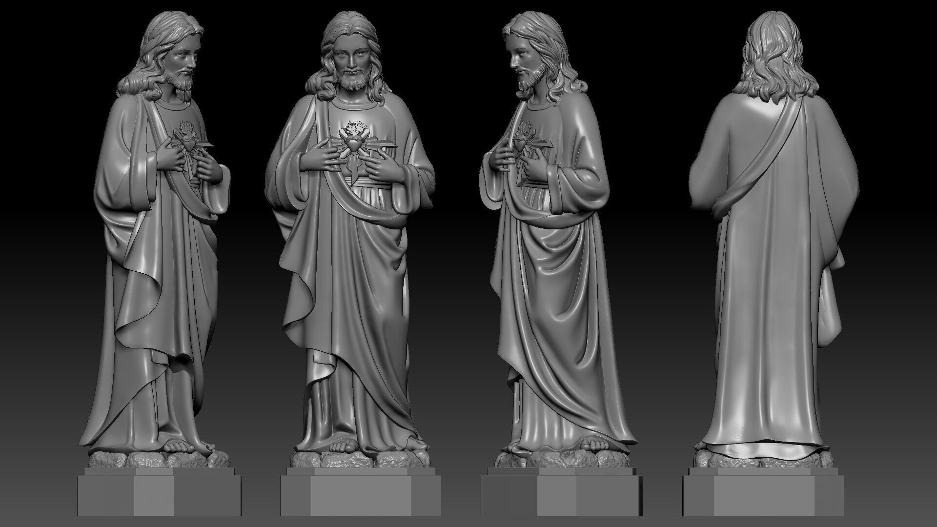 Sacred Heart of Jesus 3D print model_3