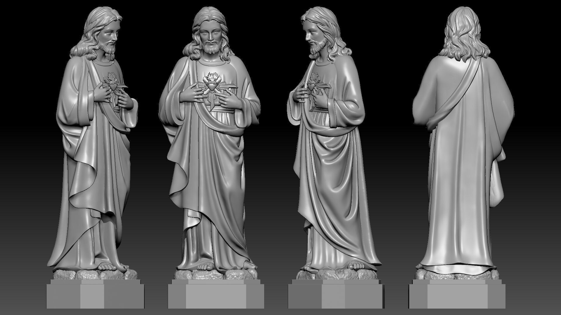 Sacred Heart of Jesus 3D print model_1