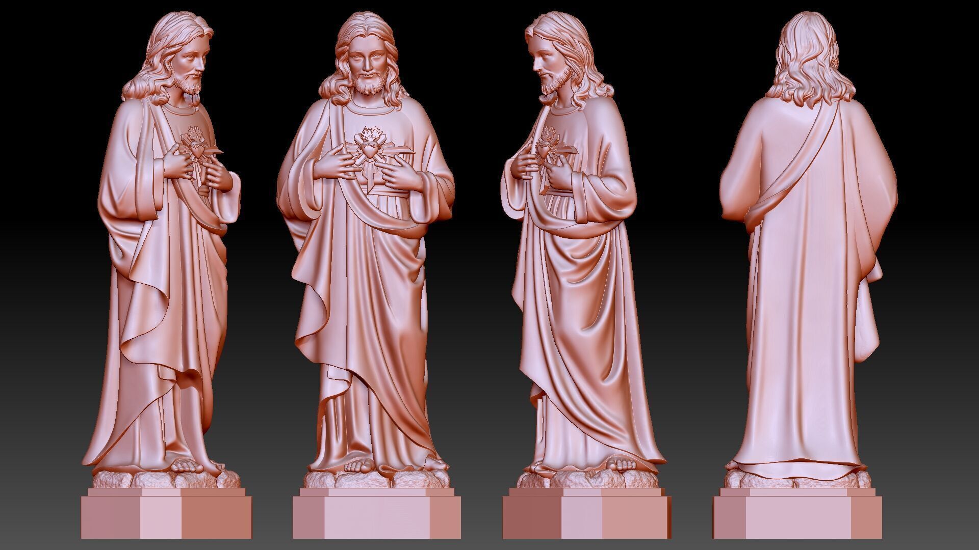 Sacred Heart of Jesus 3D print model_8
