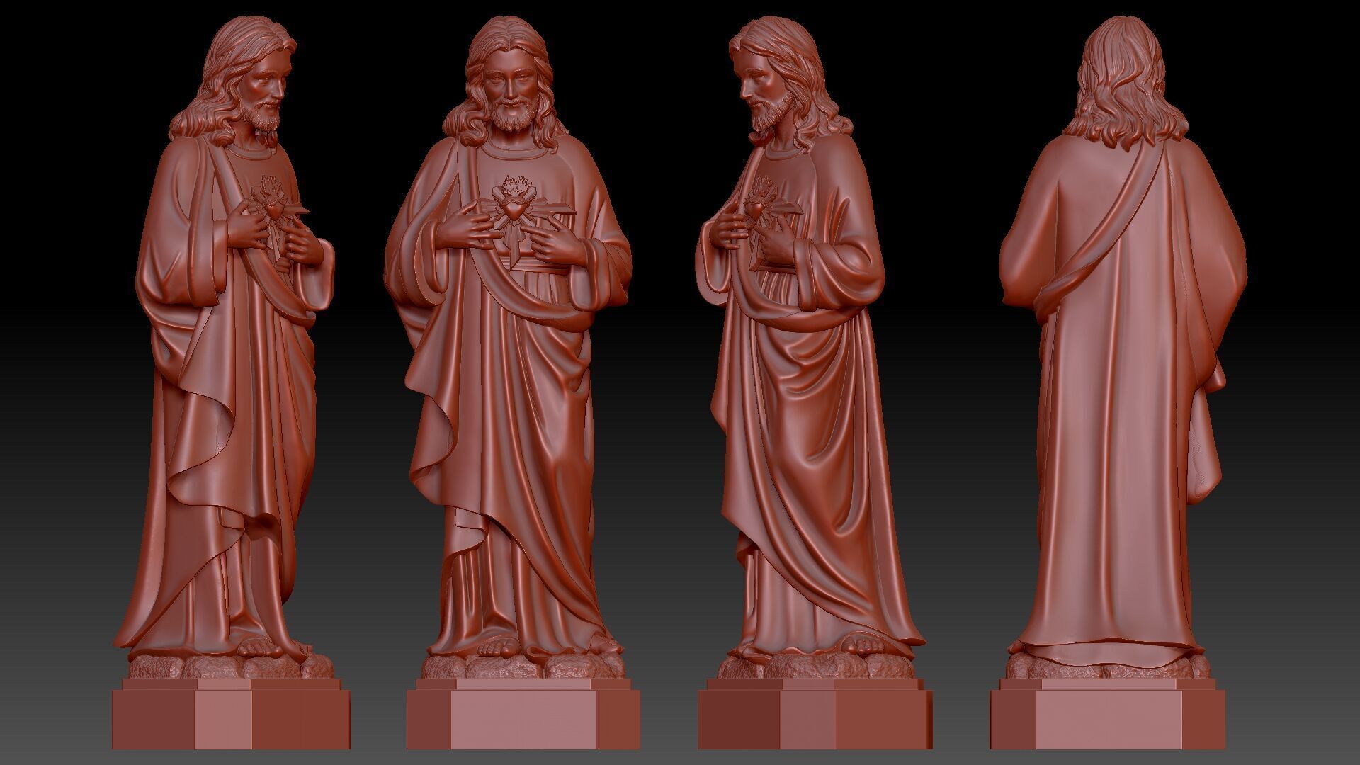 Sacred Heart of Jesus 3D print model_5
