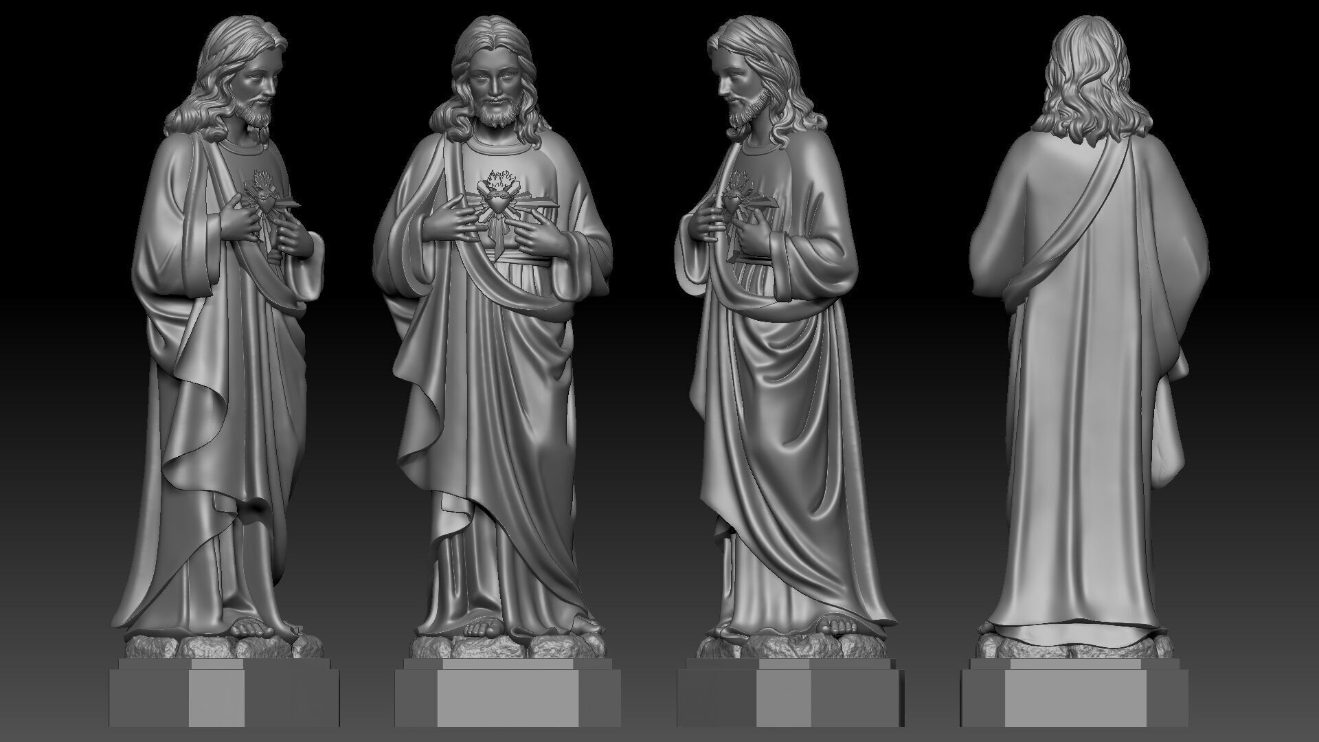 Sacred Heart of Jesus 3D print model_11