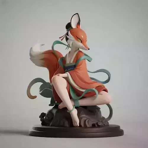 914 COLORFUL Fox Spirit Woman in Pu Song Ling Style