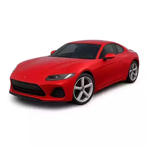 Realistic Red Sports Car 3D Model  Game Ready and PBR Textured