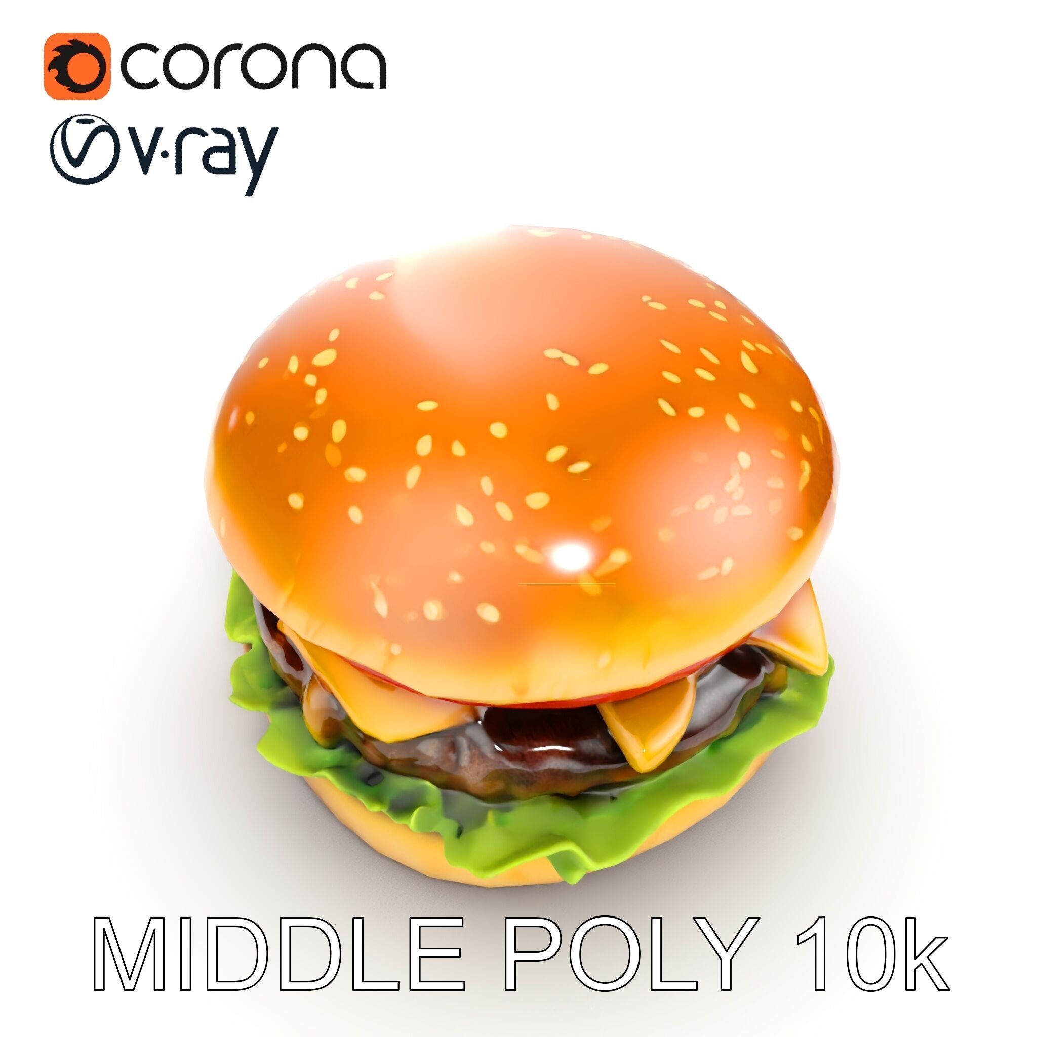 Deluxe Cheeseburger Model Pack for Rendering and Games Low-poly 3D model_10