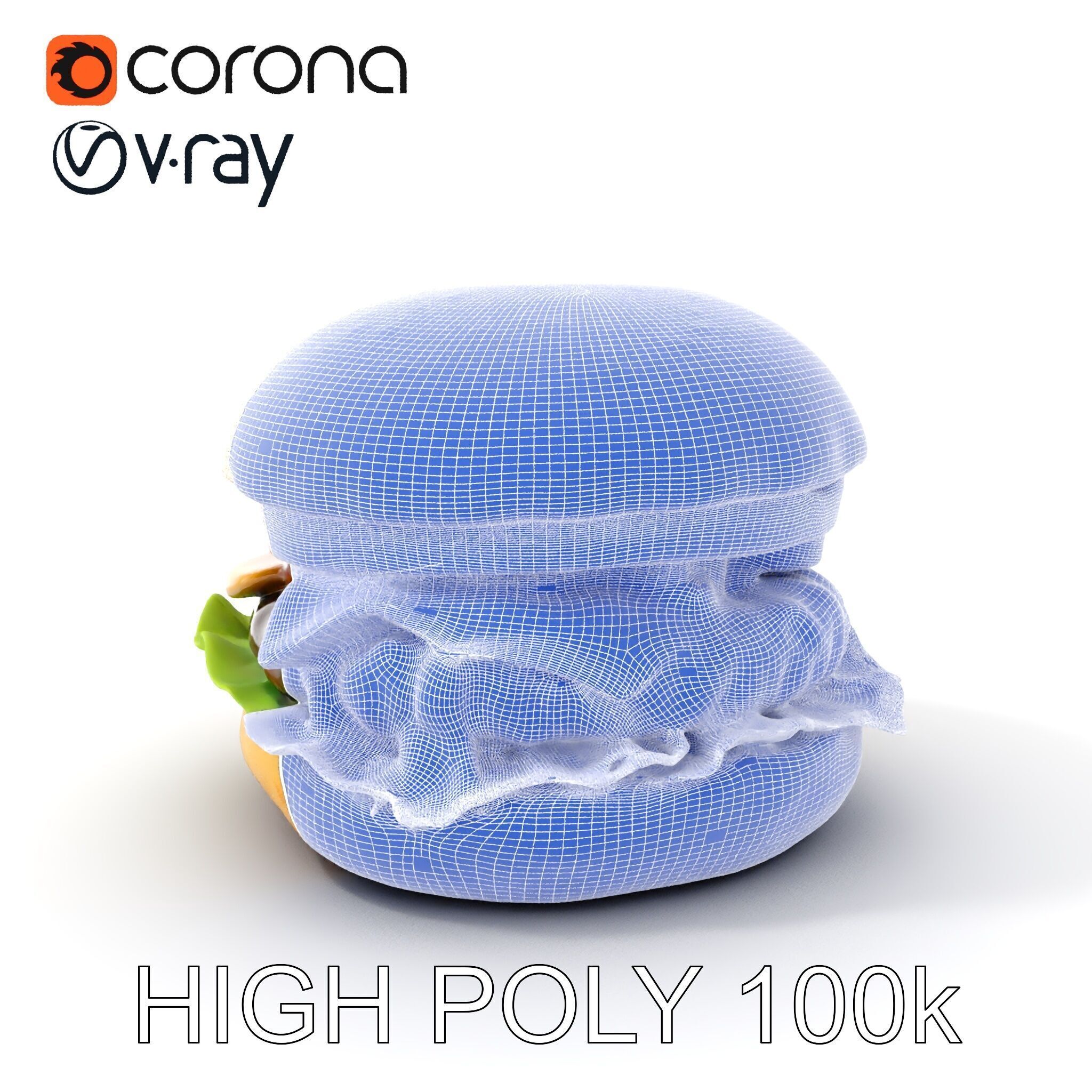 Deluxe Cheeseburger Model Pack for Rendering and Games Low-poly 3D model_4